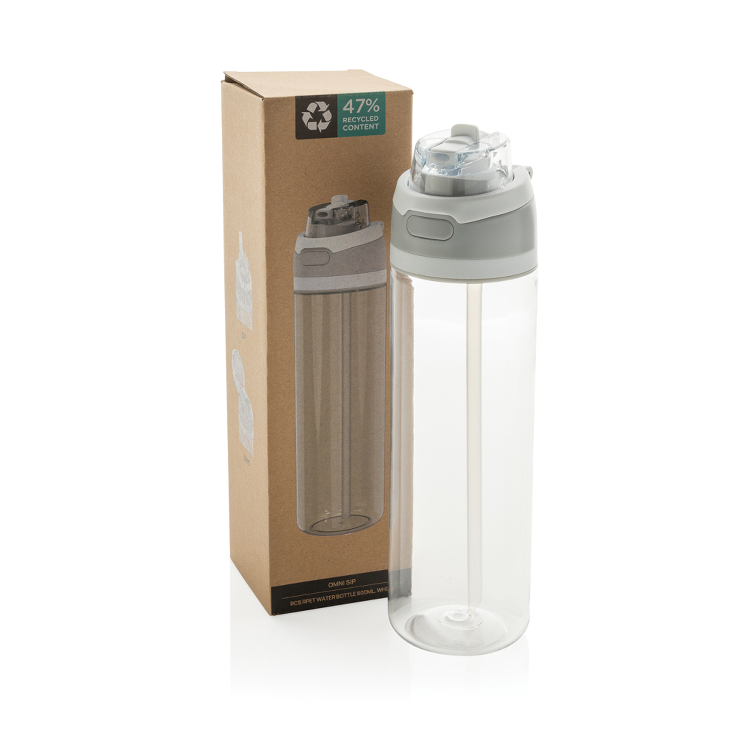 Бутылка для воды Omni Sip из rPET RCS, 800 мл